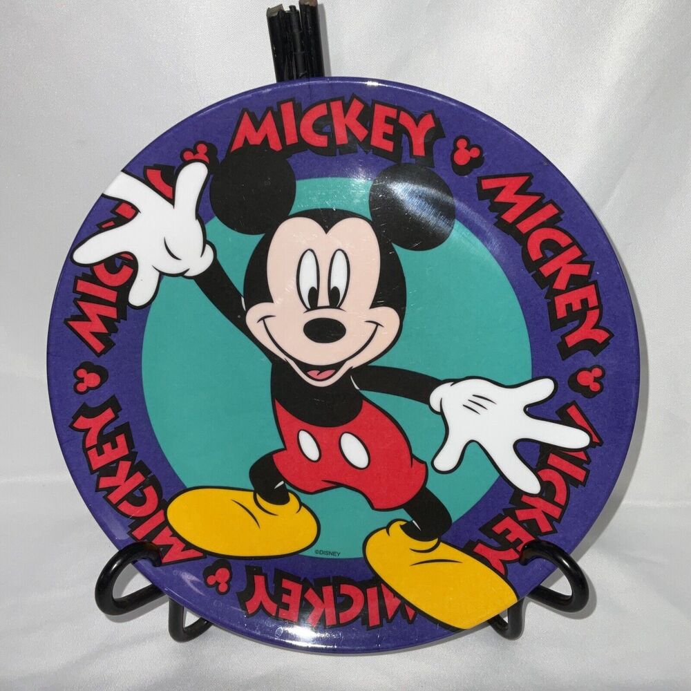 VTG ZAK DESIGNS MICKEY MOUSE PURPLE GREEN PLASTIC PLATE ORIGINAL TAGS